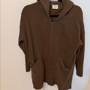 Wrap London Brown Zip Hooded Jacket
